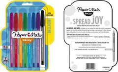 Paper Mate - 1mm Ball Point Ball Point Pen - Pink, Red, Orange, Green, Turquoise, Blue, Purple & Black - Best Tool & Supply