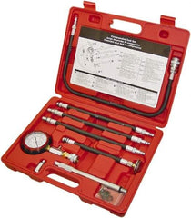 Lang - 8 Piece Dial Engine Compression Test Kit - 300 Max Pressure, 0 to 300 PSI (0 to 21 Kg/cm2) Scale - Best Tool & Supply