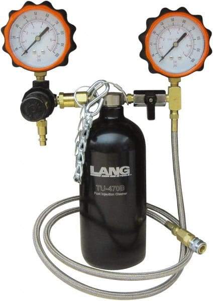 Lang - 4' Hose Length, 100 Max psi, Mechanical Automotive Fuel Injection Cleaner/Gauge - 1 Lb Graduation - Best Tool & Supply