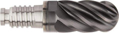 Kennametal - 5/8" Mill Diam, 15/16" LOC, Solid Carbide Ball End Mill Head - Spiral Flute, Right Hand Cut, 39° Helix, 6 Flutes, AlTiN Finish - Best Tool & Supply