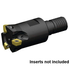 Kennametal - 32mm Cut Diam, 0.9mm Max Depth, M16 29mm Shank Diam, Modular Connection Indexable High-Feed End Mill - Screw Holding Method, XP..0603.R Insert, 7792VXP06 Toolholder, Through Coolant - Best Tool & Supply