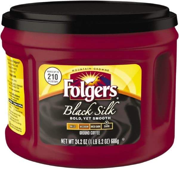 Folgers - Coffee, Black Silk, 24.2 oz Canister, 6/Carton - Best Tool & Supply