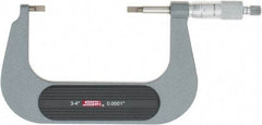 SPI - 3" to 4" Mechanical Painted Blade Micrometer - 0.0002" Accuracy, 0.03" Blade Thickness, Ratchet Stop Thimble - Best Tool & Supply