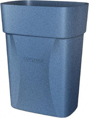 Made in USA - 14 Qt Blue Rectangle Trash Can - Polyethylene, None Graphic, Lid Not Included - Best Tool & Supply