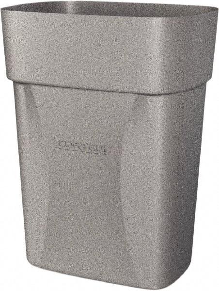 Made in USA - 14 Qt Gray Rectangle Trash Can - Polyethylene, None Graphic, Lid Not Included - Best Tool & Supply