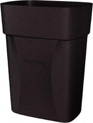 Made in USA - 14 Qt Black Rectangle Trash Can - Polyethylene, None Graphic, Lid Not Included - Best Tool & Supply