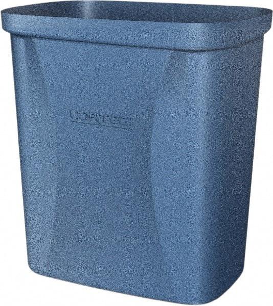 Made in USA - 10 Qt Blue Rectangle Trash Can - Polyethylene, None Graphic, Lid Not Included - Best Tool & Supply