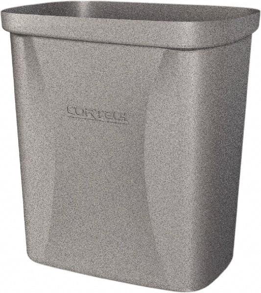 Made in USA - 10 Qt Gray Rectangle Trash Can - Polyethylene, None Graphic, Lid Not Included - Best Tool & Supply