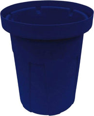 Made in USA - 40 Gal Blue Round Trash Can - Polyethylene, None Graphic, Lid Not Included - Best Tool & Supply