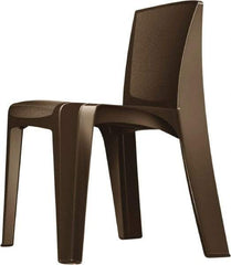 Made in USA - Polyethylene Brown Stacking Chair - Brown Frame, 21" Wide x 21" Deep x 30" High - Best Tool & Supply