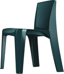 Made in USA - Polyethylene Green Stacking Chair - Green Frame, 21" Wide x 21" Deep x 30" High - Best Tool & Supply