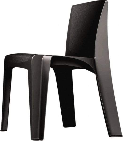 Made in USA - Polyethylene Black Stacking Chair - Black Frame, 21" Wide x 21" Deep x 30" High - Best Tool & Supply