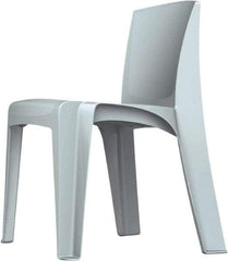 Made in USA - Polyethylene Fog Gray Stacking Chair - Gray Frame, 21" Wide x 21" Deep x 30" High - Best Tool & Supply