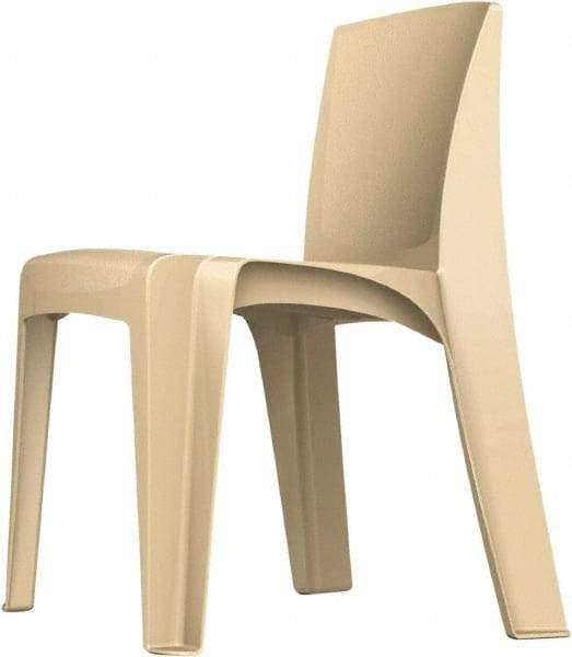 Made in USA - Polyethylene Buff Stacking Chair - Tan Frame, 21" Wide x 21" Deep x 30" High - Best Tool & Supply