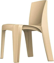 Made in USA - Polyethylene Buff Stacking Chair - Tan Frame, 21" Wide x 21" Deep x 30" High - Best Tool & Supply