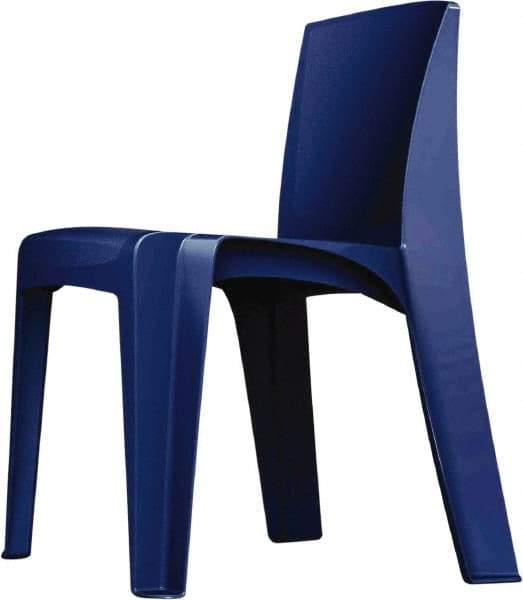 Made in USA - Polyethylene Slate Blue Stacking Chair - Slate Blue Frame, 21" Wide x 21" Deep x 30" High - Best Tool & Supply