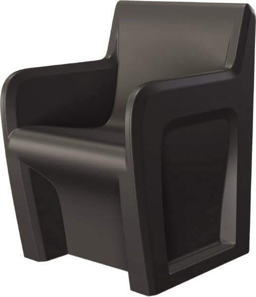 Made in USA - Black Polyethylene Guest Chair - 24" Wide x 33" High - Best Tool & Supply