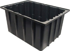 Made in USA - 17-1/4" Deep, Gray Polypropylene Stack & Nest Bin - 11-1/2" High x 23" Wide x 17-1/4" Long - Best Tool & Supply