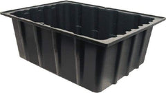 Made in USA - 17-1/4" Deep, Gray Polypropylene Stack & Nest Bin - 8-1/2" High x 23" Wide x 17-1/4" Long - Best Tool & Supply