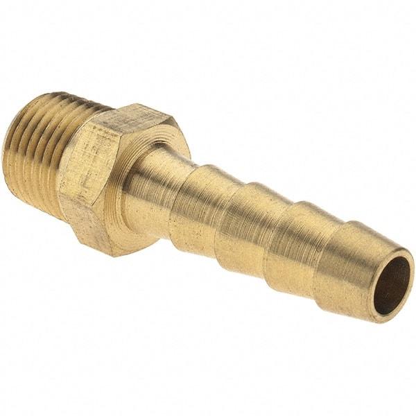 Value Collection - 1/8 NPT Thread Hose Barb x Male NPT Connector - 1/4" ID Hose, Brass - Best Tool & Supply