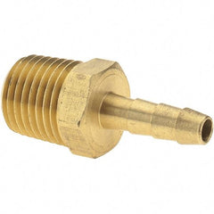 Value Collection - 1/4 NPT Thread Hose Barb x Male NPT Connector - 3/16" ID Hose, Brass - Best Tool & Supply