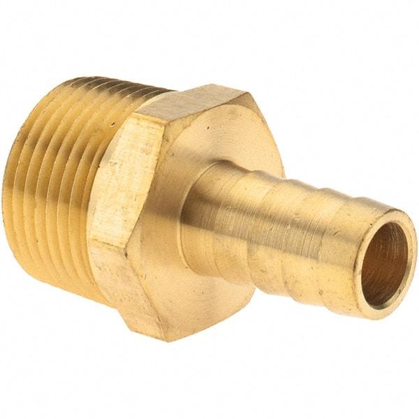 Value Collection - 3/4 NPT Thread Hose Barb x Male NPT Connector - 1/2" ID Hose, Brass - Best Tool & Supply