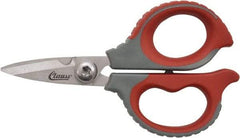 Clauss - 1/2" LOC, 6" OAL Stainless Steel High Leverage Scissors - Ambidextrous, Full Serrated, Glass-Filled Nylon Straight Handle, For Cutting, Electrical Use - Best Tool & Supply