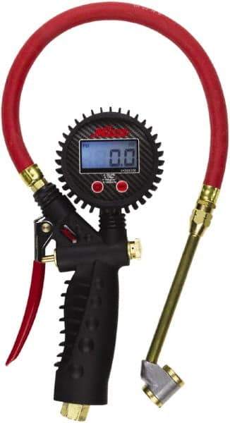 Milton - 0 to 255 psi Digital Large Bore Dual Head Tire Pressure Gauge - AAA Battery, 15' Hose Length - Best Tool & Supply