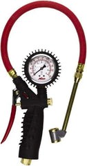 Milton - 0 to 230 psi Dial Large Bore Dual Head Tire Pressure Gauge - 15' Hose Length - Best Tool & Supply