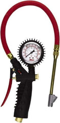 Milton - 0 to 230 psi Dial Straight Foot Dual Head Tire Pressure Gauge - 15' Hose Length - Best Tool & Supply