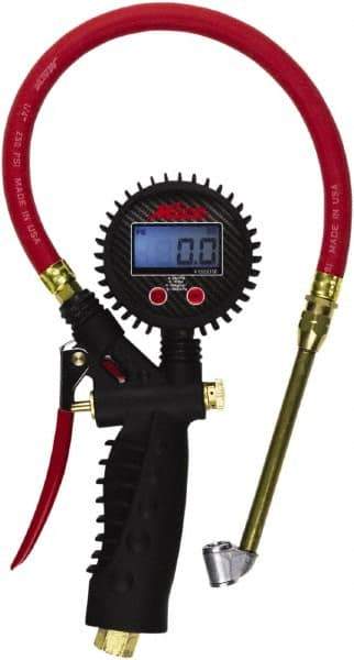 Milton - 0 to 255 psi Digital Dual Head Tire Pressure Gauge - AAA Battery, 15' Hose Length - Best Tool & Supply