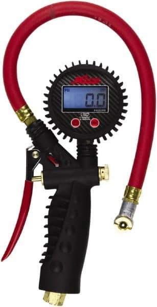 Milton - 0 to 255 psi Digital Ball Foot Tire Pressure Gauge - AAA Battery, 15' Hose Length - Best Tool & Supply