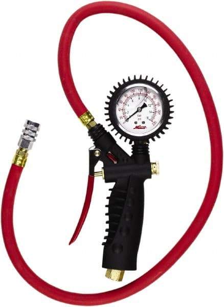 Milton - 0 to 230 psi Dial Kwik Grip Safety Tire Pressure Gauge - 36' Hose Length - Best Tool & Supply