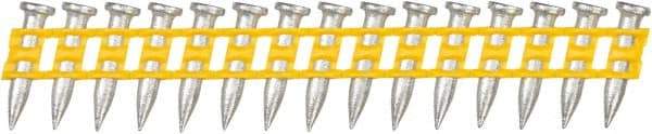 DeWALT - 9 Gauge 0.145" Shank Diam 3/4" Long Concrete Nails for Power Nailers - Steel, Zinc Finish, Smooth Shank, Angled Stick Plastic Collation, Round Head - Best Tool & Supply