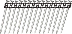 DeWALT - 10 Gauge 0.137" Shank Diam 2-1/4" Long Concrete Nails for Power Nailers - Steel, Zinc Finish, Smooth Shank, Angled Stick Plastic Collation, Round Head - Best Tool & Supply