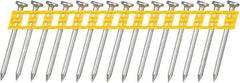 DeWALT - 13 Gauge 0.102" Shank Diam 1-1/2" Long Concrete Nails for Power Nailers - Steel, Zinc Finish, Smooth Shank, Angled Stick Plastic Collation, Round Head - Best Tool & Supply