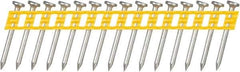 DeWALT - 13 Gauge 0.102" Shank Diam 1-1/4" Long Concrete Nails for Power Nailers - Steel, Zinc Finish, Smooth Shank, Angled Stick Plastic Collation, Round Head - Best Tool & Supply