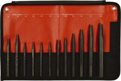 Mayhew - 12 Piece, 3/32 to 3/8", Center & Prick Punch Set - Hex Shank, Steel, Comes in Kit Bag - Best Tool & Supply