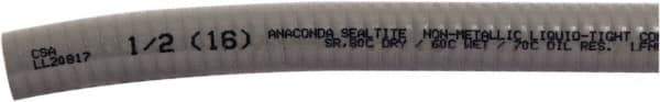 Anaconda Sealtite - 1/2" Trade Size, 1,000' Long, Flexible Liquidtight Conduit - PVC, 12.7mm ID, Gray - Best Tool & Supply