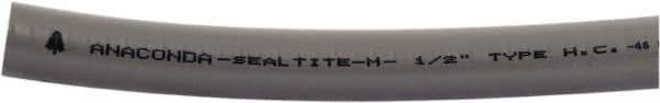 Anaconda Sealtite - 3/4" Trade Size, 100' Long, Flexible Liquidtight Conduit - Galvanized Steel & PVC, 3/4" ID, Gray - Best Tool & Supply