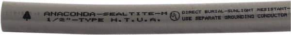 Anaconda Sealtite - 3" Trade Size, 25' Long, Flexible Liquidtight Conduit - Galvanized Steel & PVC, 3" ID, Gray - Best Tool & Supply