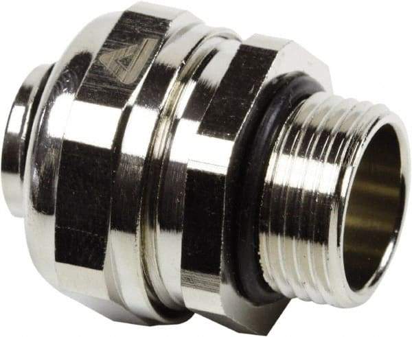 Anaconda Sealtite - 16mm Trade, Nickel Plated Brass Threaded Straight Liquidtight Conduit Connector - Partially Insulated - Best Tool & Supply