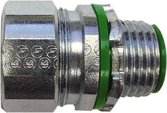 Anaconda Sealtite - 1/2" Trade, Zinc Plated Steel Threaded Straight Liquidtight Conduit Connector - Insulated - Best Tool & Supply