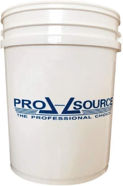 PRO-SOURCE - 5 Gal, 14.5669" High, High-Density Polyethylene Round White Single Pail - Handle Included, 11-7/16" Top Length x 11.46" Top Width x 11.46" Top Diam - Best Tool & Supply