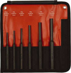 Mayhew - 6 Piece, 3 to 10mm, Pin Punch Set - Hex Shank, Steel, Comes in Kit Bag - Best Tool & Supply