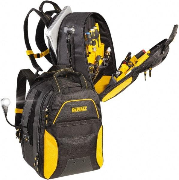 CLC - 33 Pocket Black & Yellow Ballistic Polyester Backpack Tool Bag - 13" Wide x 10-1/4" Deep x 17" High - Best Tool & Supply