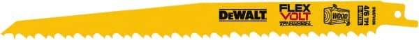 DeWALT - 9" Long x 1" Thick, Bi-Metal Reciprocating Saw Blade - Tapered Profile, 6 TPI, Toothed Edge, Tang Shank - Best Tool & Supply