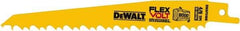 DeWALT - 6" Long x 1" Thick, Bi-Metal Reciprocating Saw Blade - Tapered Profile, 6 TPI, Toothed Edge, Tang Shank - Best Tool & Supply