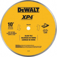 DeWALT - 10" Diam, 15.88mm Arbor Hole Diam, Continuous Edge Tooth Wet & Dry Cut Saw Blade - Steel, Smooth Action, Standard Round Arbor - Best Tool & Supply