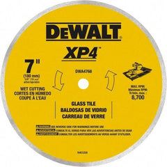 DeWALT - 7" Diam, 15.88mm Arbor Hole Diam, Continuous Edge Tooth Wet & Dry Cut Saw Blade - Steel, Smooth Action, Standard Round Arbor - Best Tool & Supply